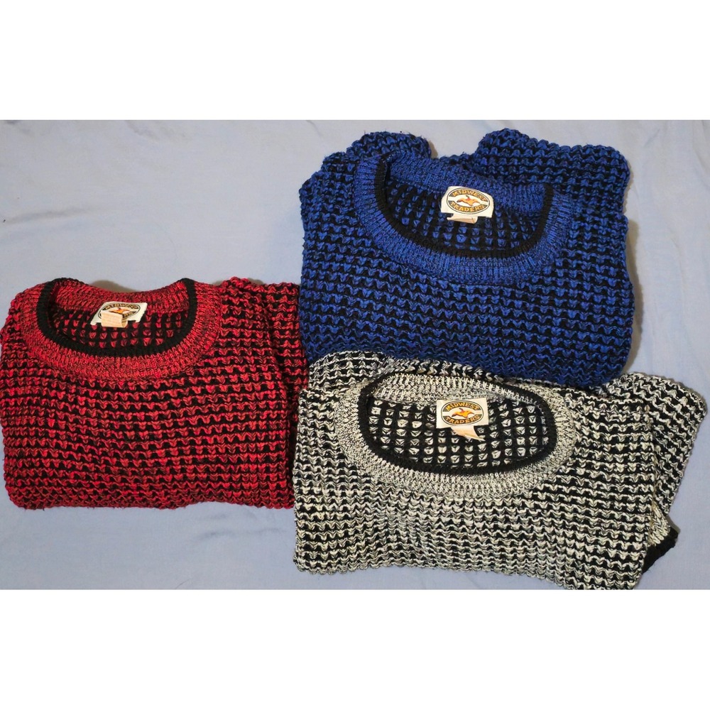 Vtg Midwest Traders Mens Acrylic‎ Knitted Sweater Size XL 90s Lot